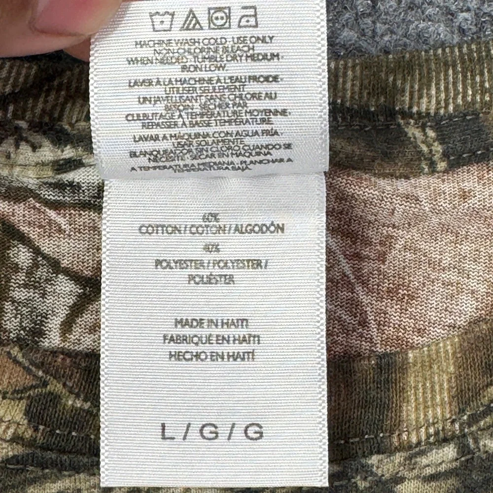 Mossy Oak Shirt Womens L Brown Pink Break Up Infinity Camo Long Sleeve